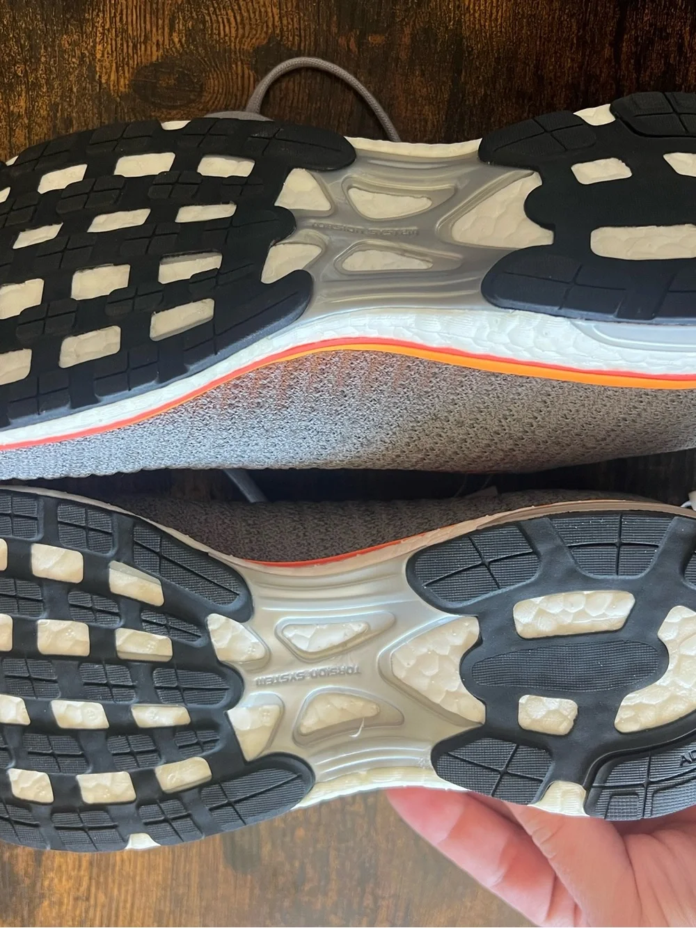 adidas Adizero Prime Light Gray Running Shoes with Orange Accents